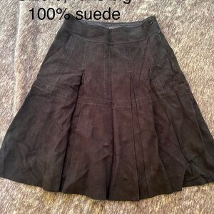 Elegant Black Suede Skirt